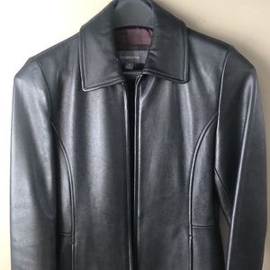 Liz Claiborne Black Retro Leather Jacket